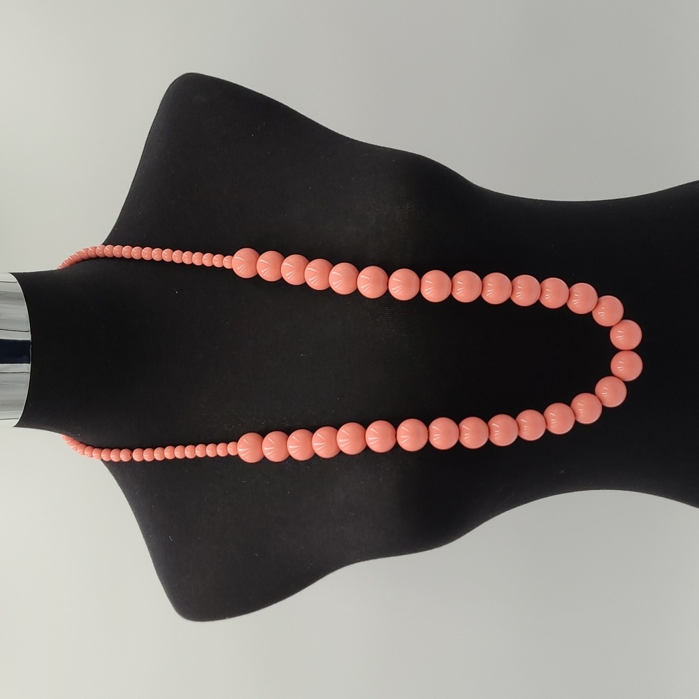 Pink Chunky Beaded Necklace-18"‎